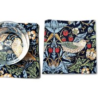 10 "Vintage Print Navy Cloth Cocktail Servietten Kleine Getränke William Morris & Co Luxus Bettwäsche Geschenk Erdbeerdieb Strq Wmq von DalheimAtelier