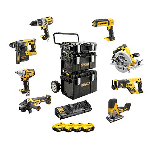 Dewalt DCK856P4-QW Akku Combopack, 18 V / 5 Ah (8-tlg.), Schwarz/Gelb von DeWALT