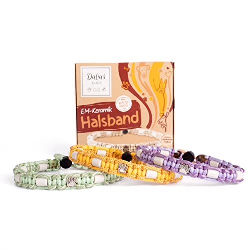 Dalias Dogs - Premium EM-Keramik Hundehalsband Katze Halsband Hund Schmuckhalsband Hundehalsband Paracord (31-40 cm, Guacamole) von Dalias Dogs