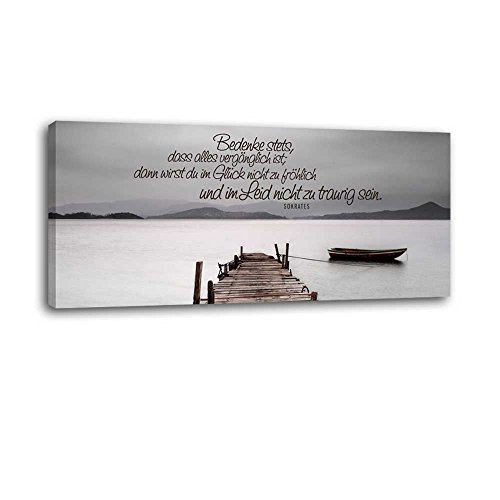 dalinda® XXL-Wandbild Leinwandbild mit Spruch Vergänglichkeit... 100x40cm Keilrahmenbild Kunstdruck Wandbild Panorama Leinwandbild LS047 von dalinda