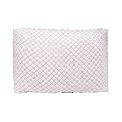 Dalisa Kissenbezug – Iceberg – 2er-Pack – kühlendes 3D-Strickgewebe mit Luftstromblasen – atmungsaktiv, kein Schweiß, weich – versteckter Reißverschluss (Weiß/Beige, 20 x 36 cm) von Dalisa
