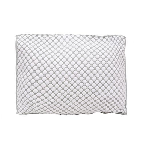 Dalisa Kissenbezug – Iceberg – 2er-Pack – kühlendes 3D-Strickgewebe mit Luftstromblasen – atmungsaktiv, kein Schweiß, weich – versteckter Reißverschluss (Weiß/Grau, 20 x 30) von Dalisa