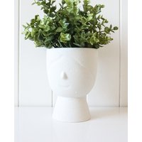 Weiß Sandy Mädchen Gesicht Übertopf | Weißes Topf Planter Kopf Töpfe Für Pflanzen von DalisayByDaizy