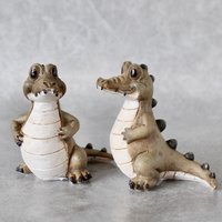 Mini Krokodil Meerestier Statuen - 2Er-Set | Figur von DalisayGifts