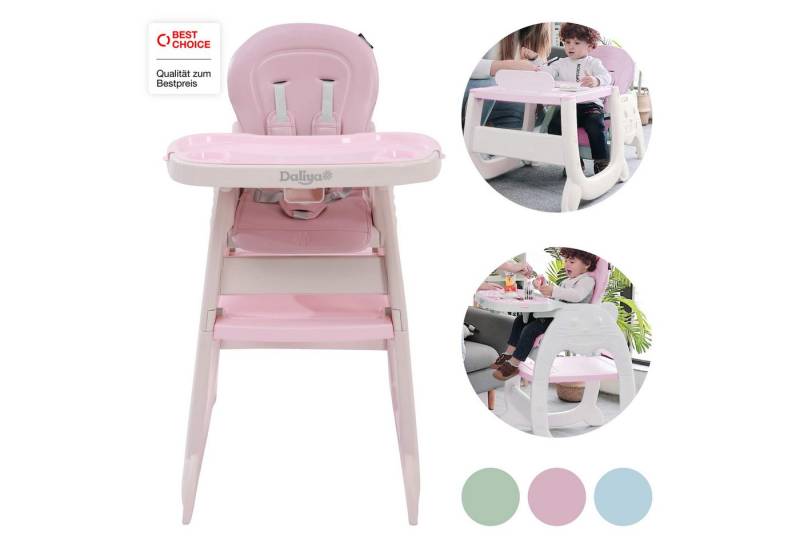 Daliya® Kombihochstuhl MULTIHOK 4in1 Baby- & Kinderhochstuhl, Spieltisch mit Kinderstuhl (Set, 3 St), Kinderhochstuhl wandelbar zu Spieltisch oder Lerntisch mit Kinderstuhl von Daliya®