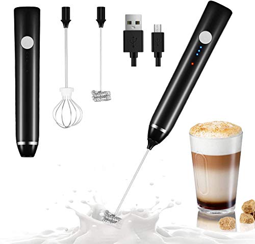 Elektrischer Milchaufschäumer, Dallfoll USB Wiederaufladbar Milchaufschäumer, 2 in 1 Milchschäumer Elektrisch für Kaffee/Latte/Cappuccino, Eier Schlagen von Dallfoll