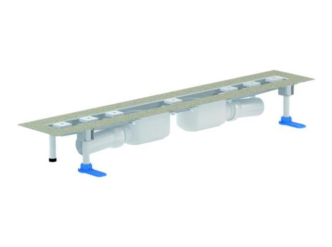 DALLMER Duschrinne CeraLine PLAN 2 Abläufe, F 1000mm, DN 50 Bauhöhe 90mm, 521927 von Dallmer