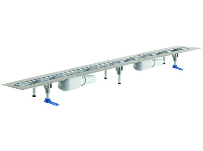 DALLMER Duschrinne CeraLine PLAN 2 Abläufe, F 1200mm, DN 50 Bauhöhe 90mm, 521941 von Dallmer