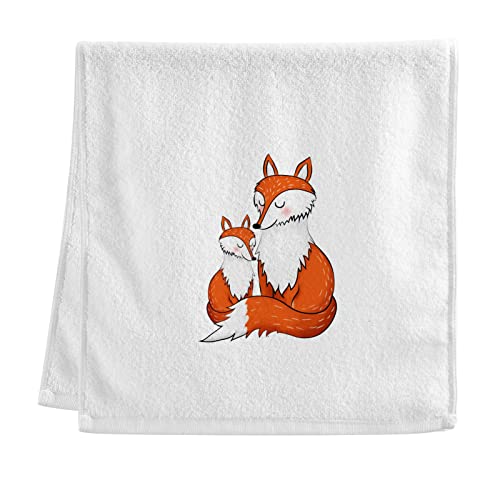 Dallonan Handtücher aus 100 % Baumwolle, Motiv: weißer Fuchs, bunt, elegant, für Badezimmer, Dekoration, weich, saugfähig, für Körper, Gesicht, Haar, 40,6 x 76,2 cm von Dallonan