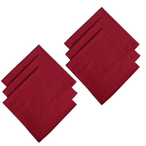 6er Pack Servietten 45cm x 45cm aus 100% Baumwolle in Weinrot von Daloual