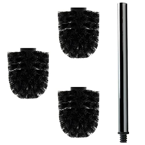 Daloual - 3 x Ersatz WC-Bürstenkopf Schwarz Ø ca. 8 cm + 1 x Edelstahl-Griff 41,5 cm - Toiletten-Bürste - Klo-Bürste - WC-Besen - austauschbar - modernes Design - hochwertig - langlebig Daloual - 3 x Ersatz WC-Bürstenkopf Schwarz Ø ca. 8 cm + 1 x Edelstahl-Griff 41,5 cm - Toiletten-Bürste - Klo-Bürste - WC-Besen - austauschbar - modernes Design - hochwertig - langlebig von Daloual