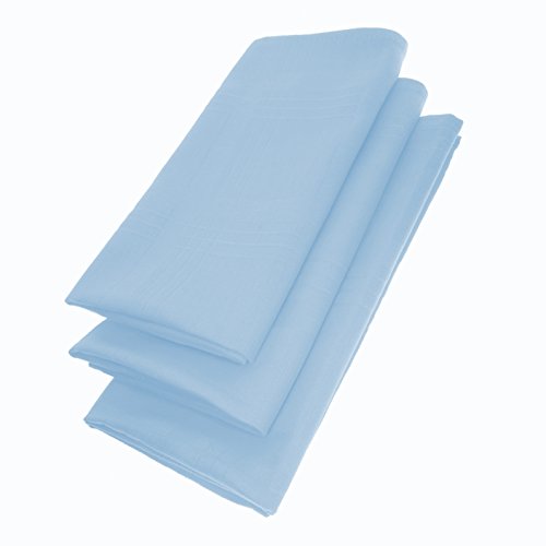 3er Pack Servietten 44cm x 44cm aus 100% Baumwolle in Hellblau von DALOUAL