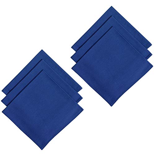 6er Pack Textil Servietten Stoffserviette 45cm x 45cm aus 100% Baumwolle in Blau von Daloual