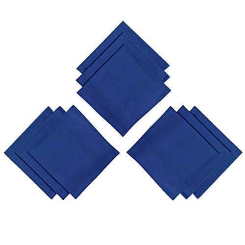 9er Pack Textil Servietten Stoffserviette 45cm x 45cm aus 100% Baumwolle in Blau von Daloual