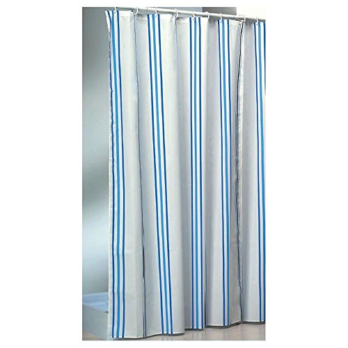 Daloual Textil Duschvorhang/Brausevorhang/Vorhang - Modell: Lightblue Stripe - 180 x 200 cm von Daloual