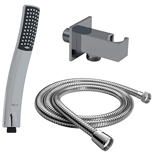 Design Handbrause mit antikalk Düsen/Duschbrause mit Schlauch 200 cm und Wandanschluss mit integrierter Brausehalterung von Daloual