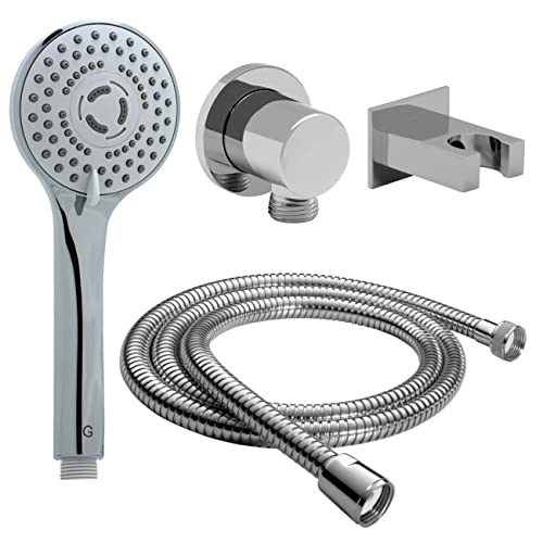 Duschbrause Handbrause Duschkopf Set Massage + Wandanschluss + Schlauch 200 cm von Daloual