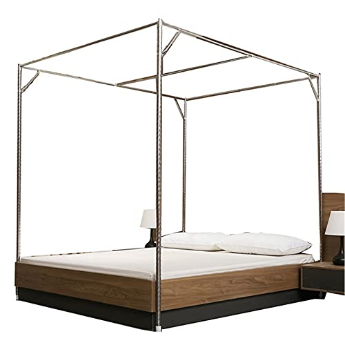 Dalovy Himmelbett Moskitonetzhalter Vier Eckbett,Edelstahl Baldachin Moskitonetz Baldachin Rahmen, Bettüberdachung, Gestell für Twin/Full/Queen/California King/King Size/California King,27mm,1×2m Bed von Dalovy