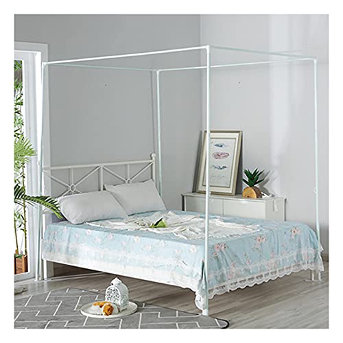 Himmelbett Moskitonetzhalter Vier Eckbett, Edelstahl Eisenkunst -Bettüberdachung Baldachin Moskitonetz Rahmen, Bettüberdachung, Gestell für Twin/Full/Queen/California King/King Size Bett,1.5×2m Bed von Dalovy