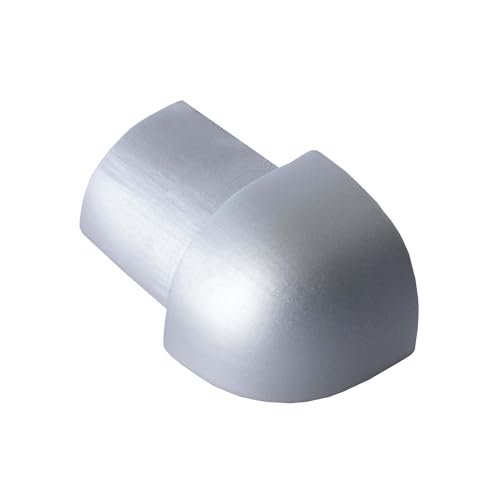 Dalsys Außeneck für Fliesenschiene Aluminium (eloxiert) Viertelkreisprofil 10mm, 1 Stück Silber matt Fliesenprofil von Dalsys