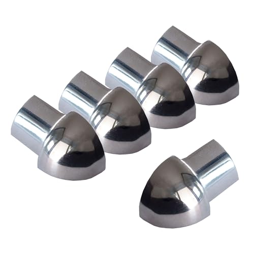 Dalsys 5x Außeneck für Fliesenschiene 8mm Viertelkreisprofil Edelstahl Poliert, Fliesenprofil von Dalsys