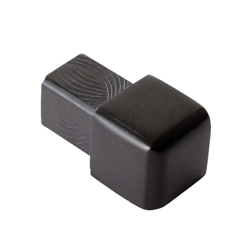 Dalsys Endstück für Fliesenschiene 10mm, Quadratprofil Aluminium (eloxiert) Schwarz, Fliesenprofil von Dalsys