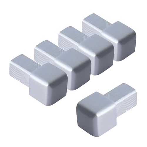 Dalsys 5x Endstück für Fliesenschiene 8mm Quadratprofil Aluminium (eloxiert) Silber matt, Fliesenprofil von Dalsys