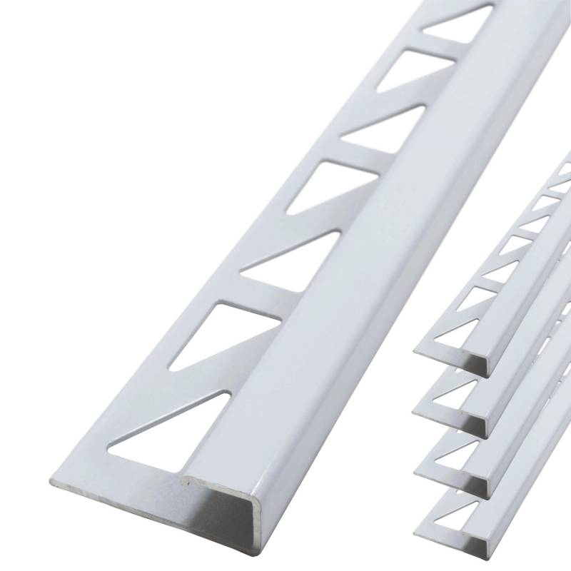 Dalsys Fliesenschiene Aluminium 5x 2,5m x 10mm Eckprofil Weiß von Dalsys