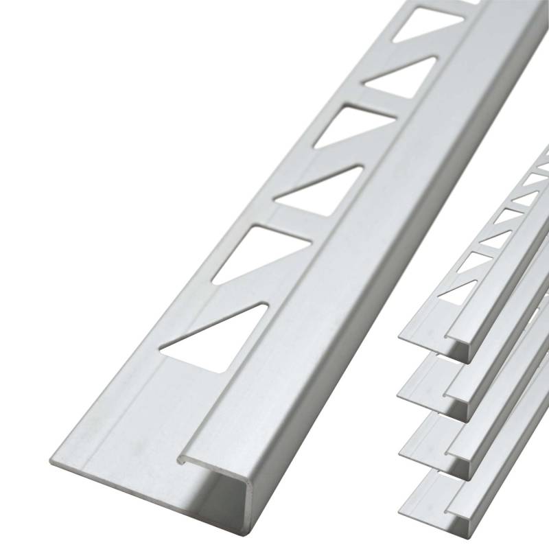 Dalsys Fliesenschiene Aluminium 5x 2,5m x 125mm Eckprofil Chrome von Dalsys