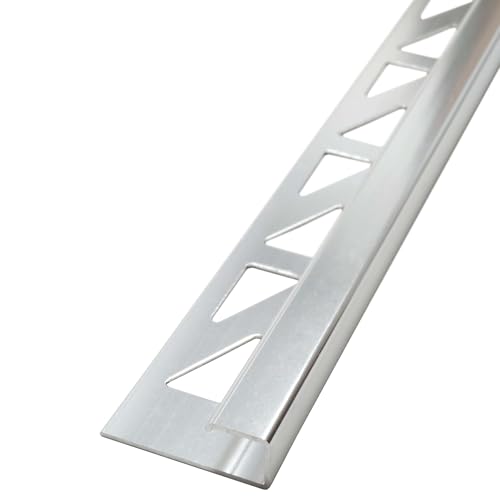 Dalsys Fliesenschiene Eckprofil Quadratprofil Aluminium (eloxiert) Silber matt Höhe 8mm, 5x 2,5m, Fliesenprofil von Dalsys