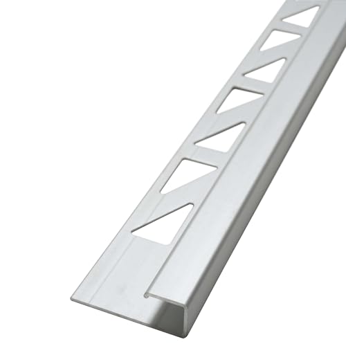 Dalsys Fliesenschiene Eckprofil Quadratprofil Aluminium (eloxiert) Chrom glänzend 2,5m x 10mm, 1 Stück, Fliesenprofil von Dalsys