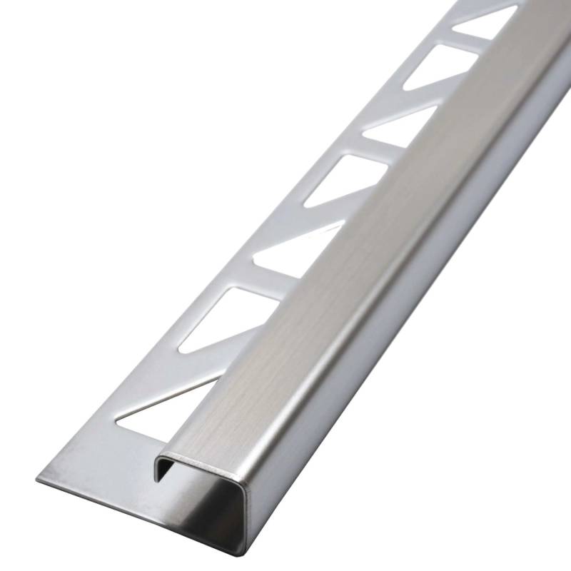 Dalsys Fliesenschiene Edelstahl Gebürstet 2,5m x 10mm Eckprofil Quadrat von Dalsys