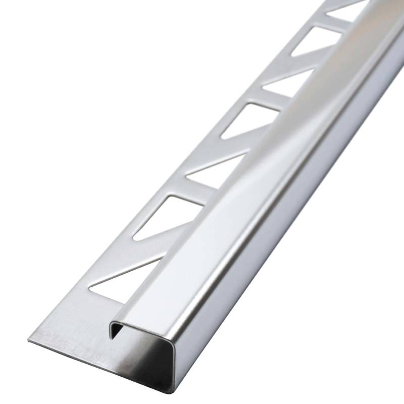 Dalsys Fliesenschiene Edelstahl Poliert 2,5m x 125mm Eckprofil Quadrat von Dalsys