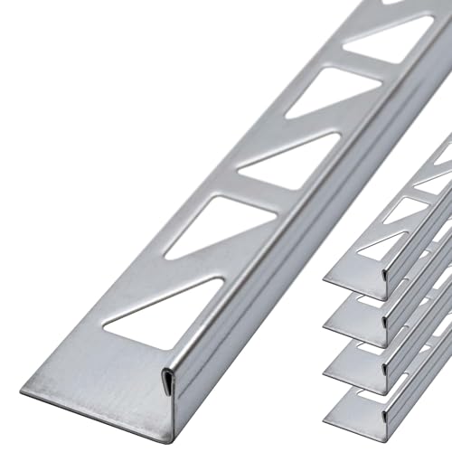 Dalsys 5x Fliesenschiene Fliesenprofil 2,5m x 10mm Edelstahl L-Profil Poliert, Fliesenprofil von Dalsys