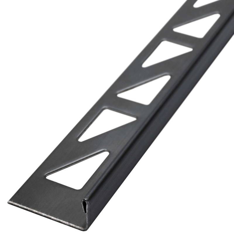 Dalsys Fliesenschiene L-Profil 2,5m x 12,5mm Edelstahl Schwarz Winkelprofil von Dalsys