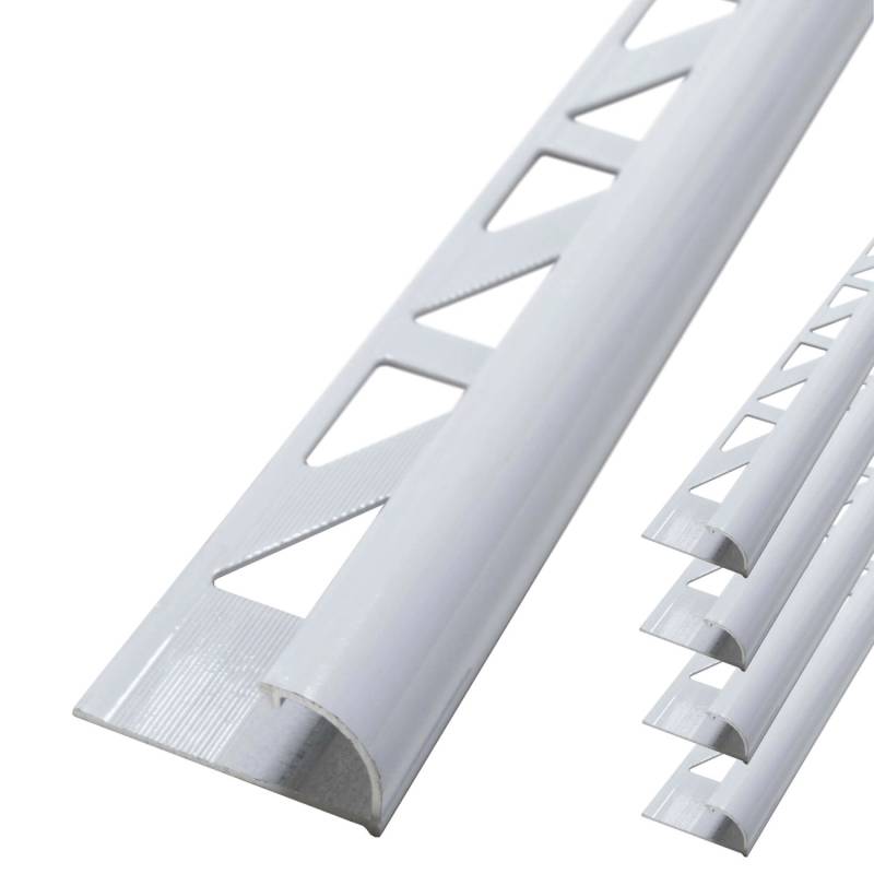Dalsys Fliesenschiene Viertelkreis 5x 2,5m x 12,5mm Aluminium Weiß von Dalsys