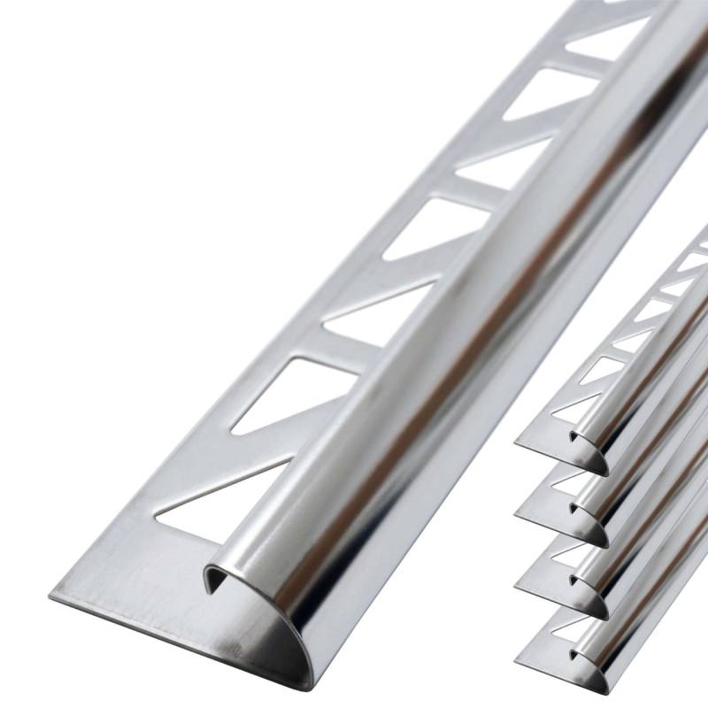 Dalsys Fliesenschiene Viertelkreis 5x 2,5m x 8mm Edelstahl Poliert von Dalsys