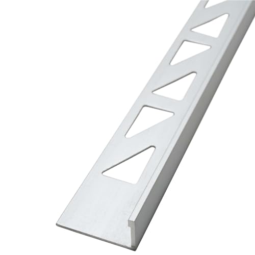 Dalsys Fliesenschiene Winkelprofil Aluminium (eloxiert) Chrom glänzend 2,5m x 8mm, 5 Stück, Fliesenprofil von Dalsys