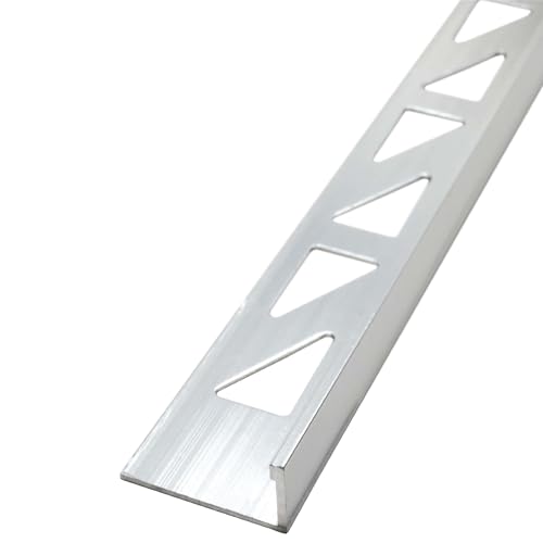 Dalsys Fliesenschiene Winkelprofil Aluminium (eloxiert) Silber matt 2,5m x 10mm, 5 Stück, Fliesenprofil von Dalsys