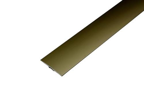 Dalsys Übergangsprofil Vinyl, Laminat & Parkett Bronze 90cm, 1 Stück selbstklebend, Übergangsschiene aus Aluminium eloxiert, Bodenleiste zum Schrauben - Holzoptik, Türschwelle von Dalsys