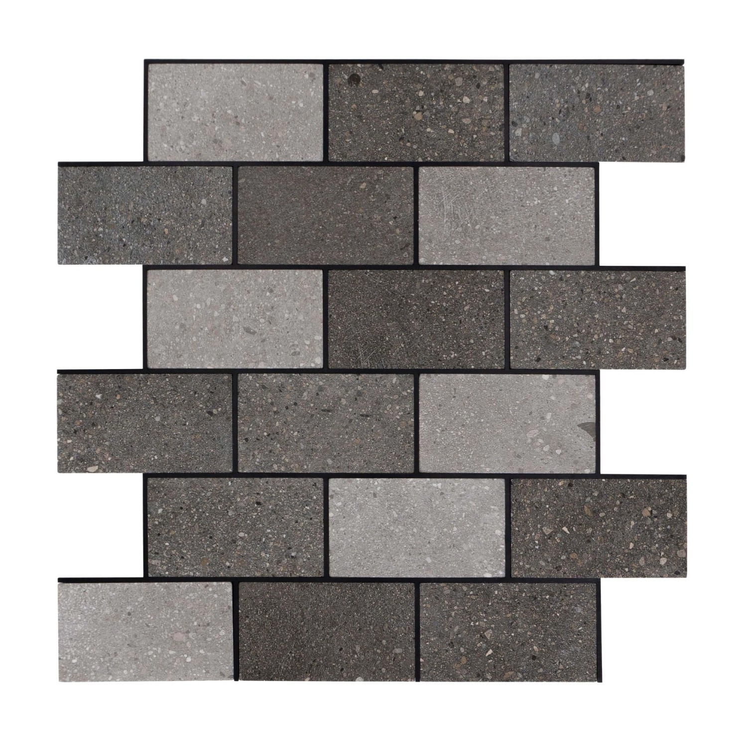 Dalsys Selbstklebende Fliesen 0,87m² 11 Stück Steinoptik Natur Grau Mix von Dalsys