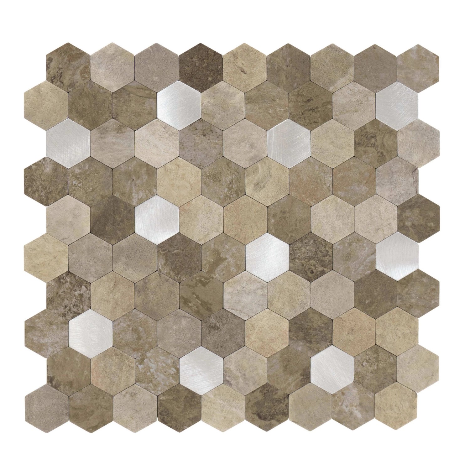 Dalsys Selbstklebende Fliesen 0,88m² 11 Stück Hexagon Beige Silber Dalsys Selbstklebende Fliesen 0,88m² 11 Stück Hexagon Beige Silber von Dalsys