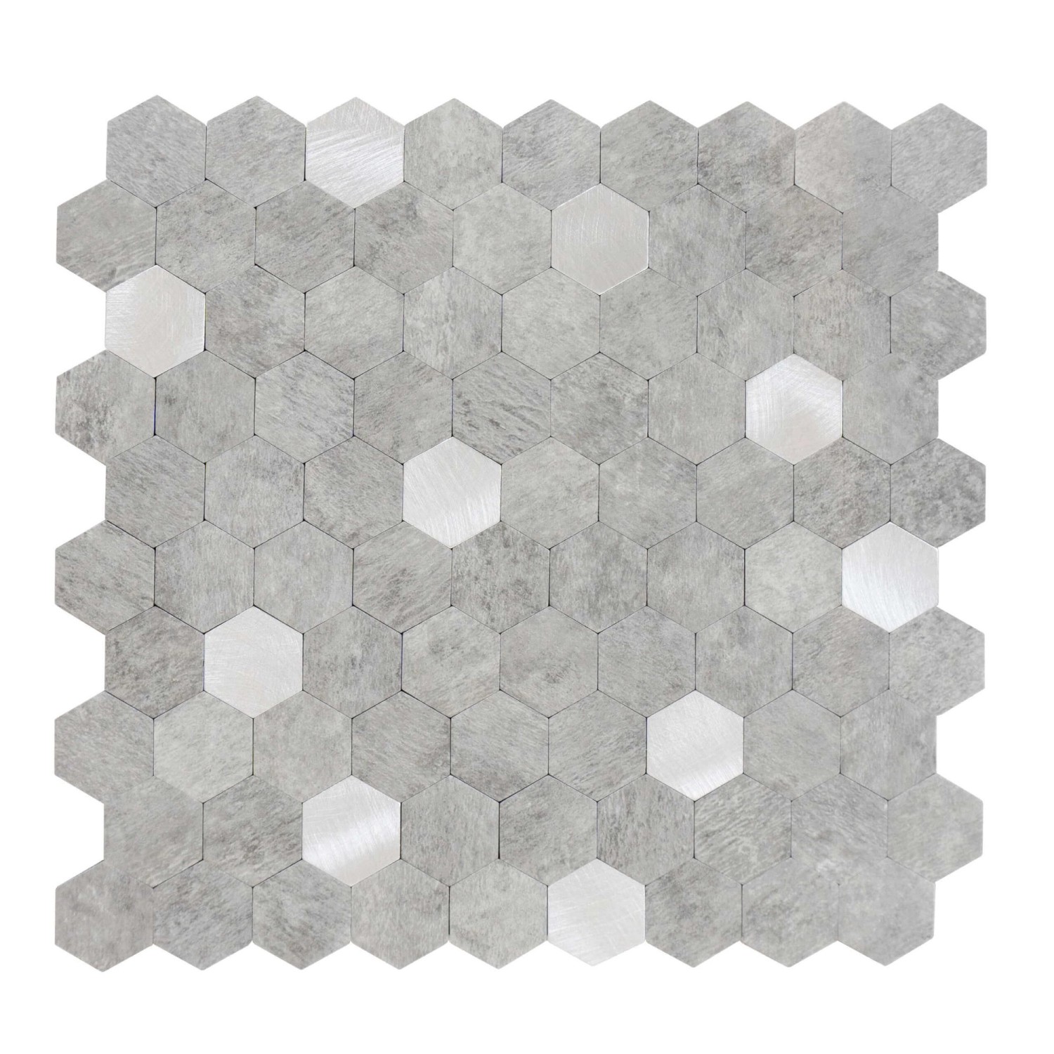 Dalsys Selbstklebende Fliesen 0,88m² 11 Stück Hexagon Hellgrau Silber Dalsys Selbstklebende Fliesen 0,88m² 11 Stück Hexagon Hellgrau Silber von Dalsys