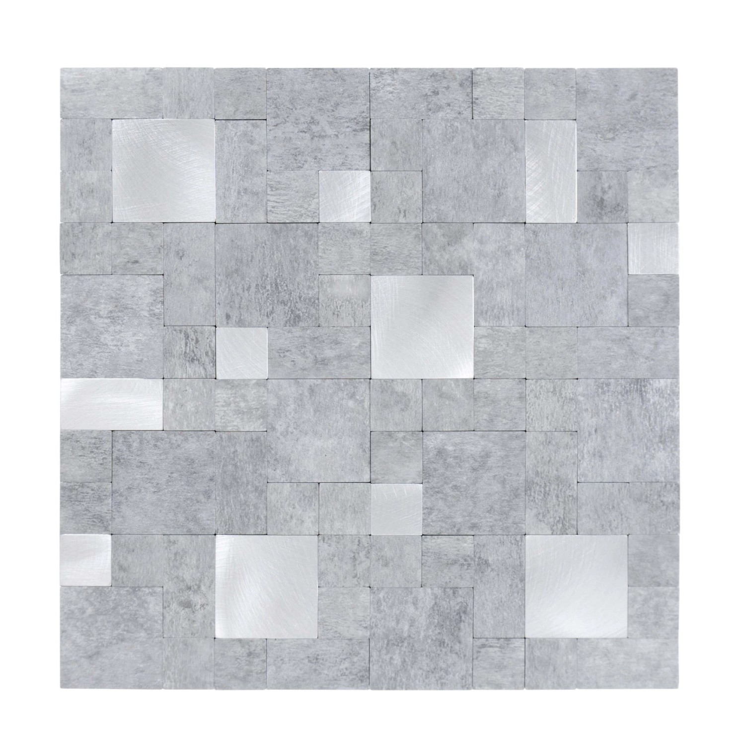 Dalsys Selbstklebende Fliesen 1m² 11 Stück Steinoptik Quadrate Hellgrau Silber Dalsys Selbstklebende Fliesen 1m² 11 Stück Steinoptik Quadrate Hellgrau Silber von Dalsys