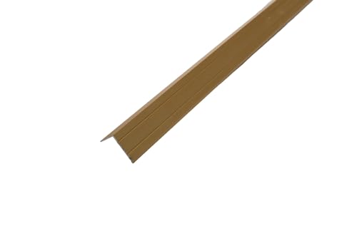 Dalsys Treppenkantenprofil Vinyl, Laminat, selbstklebend Gold 200cm x 25mm x 10mm, Winkelprofil aus Aluminium eloxiert von Dalsys