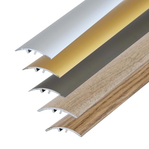 Dalsys Übergangsprofil, Ausgleichsprofil, Vinyl, Laminat & Parkett Gold 180cm x 30mm, Übergangsschiene zum Schrauben, Bodenleiste Aluminium eloxiert, Türschwelle von Dalsys