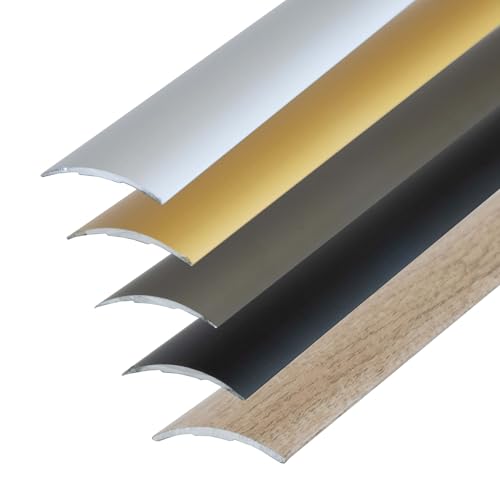 Dalsys Übergangsprofil selbstklebend 93cm x 37mm Ausgleichsprofil aus Aluminium, geeignet für u.a. Fliesen, Laminat und Parkett Gold von Dalsys