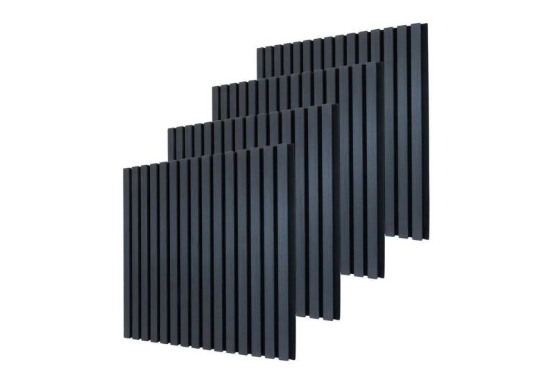 Dalsys Wandpaneel Akustikpaneele, BxL: 60x60 cm, (DIY Wandgestaltung, Lamellenwand mit Geräuschedämmung, 4-tlg) Wandverkleidung in der Optik Eiche Schwarz von Dalsys