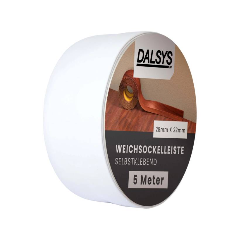Dalsys Weichsockelleiste Selbstklebend 5m Weiß Fußbodenleiste von Dalsys