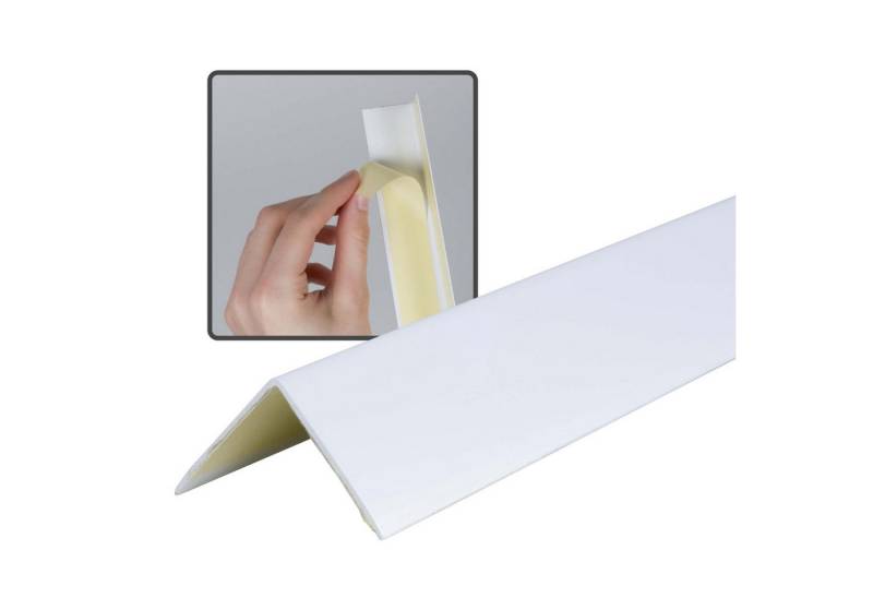 Dalsys Winkelprofil (Winkelprofil selbstklebend PVC 30x30mm, 100cm Weiß Eckschutzprofil, 1-St., Eckleiste, hoher Kantenschutz Wand), für Wohn- und Arbeitsbereich sowie Garage geeignet von Dalsys